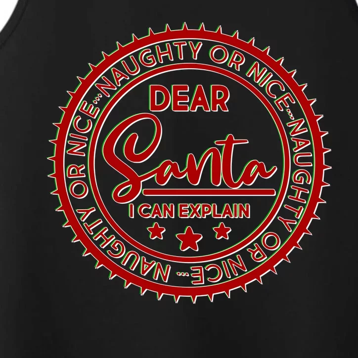 Dear Santa I Can Explain Christmas Emblem Performance Tank