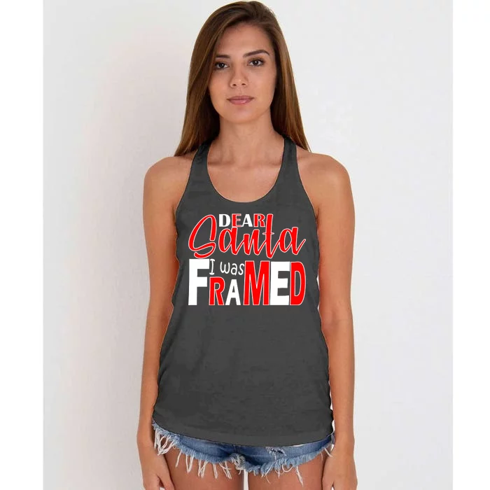 Dear Santa I Was FRAMED Women's Knotted Racerback Tank