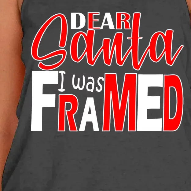 Dear Santa I Was FRAMED Women's Knotted Racerback Tank