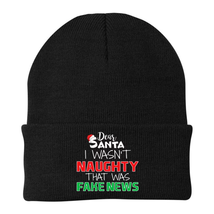 Dear Santa I Wasn't Naughty That Was Fake News Knit Cap Winter Beanie