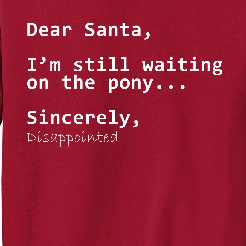 Dear Santa I'm Sincerely Disappointed No Pony Tall Sweatshirt