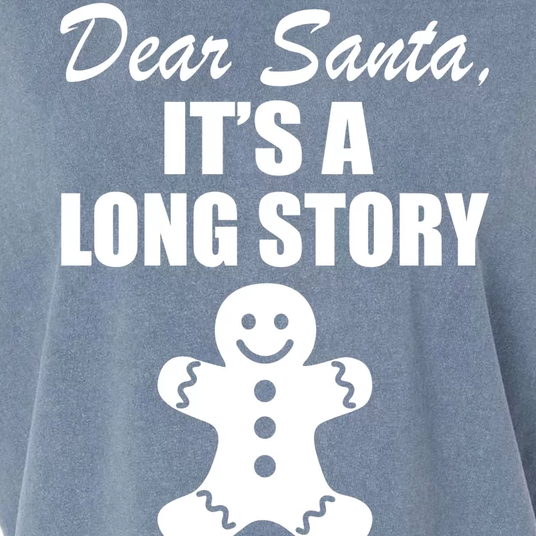 Dear Santa It's A Long Story Garment-Dyed Women's Muscle Tee