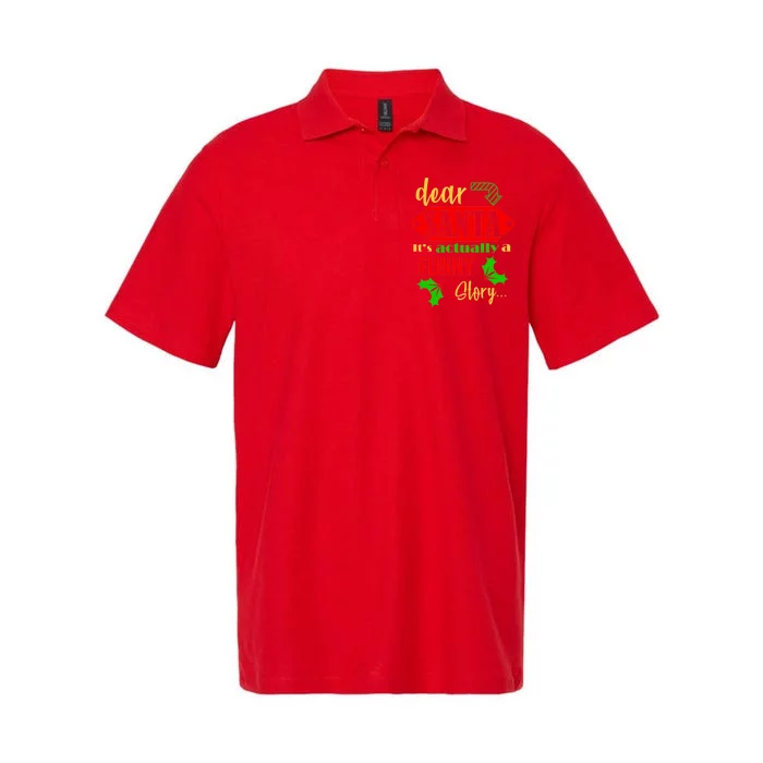 Dear Santa It's Actually A Funny Story Softstyle Adult Sport Polo