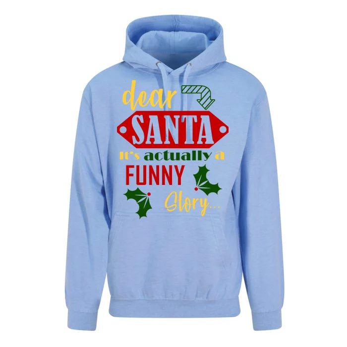 Dear Santa It's Actually A Funny Story Unisex Surf Hoodie