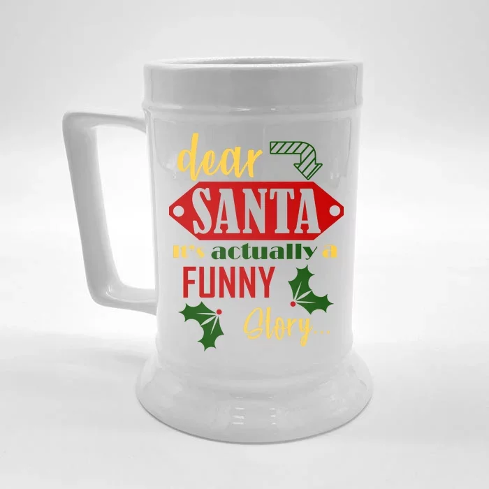 Dear Santa It's Actually A Funny Story Front & Back Beer Stein