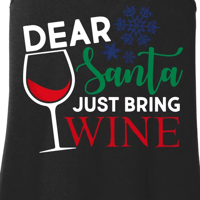 Dear Santa Just Bring Wine Ladies Essential Tank