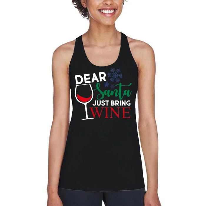 Dear Santa Just Bring Wine Women's Racerback Tank