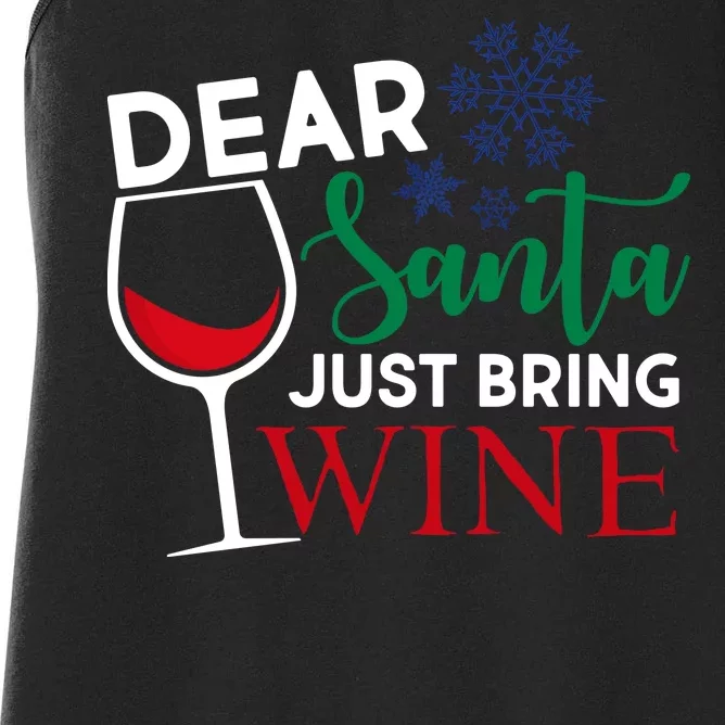 Dear Santa Just Bring Wine Women's Racerback Tank