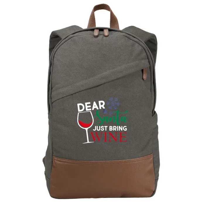 Dear Santa Just Bring Wine Cotton Canvas Backpack