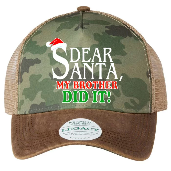 Dear Santa My Brother Did It Funny Christmas Legacy Tie Dye Trucker Hat