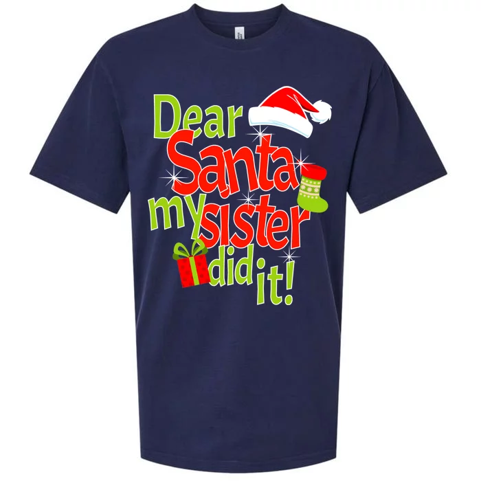 Dear Santa My Sister Did It Sueded Cloud Jersey T-Shirt