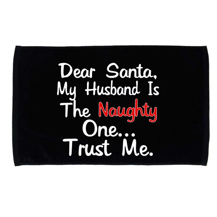 Dear Santa Naughty Husband Microfiber Hand Towel