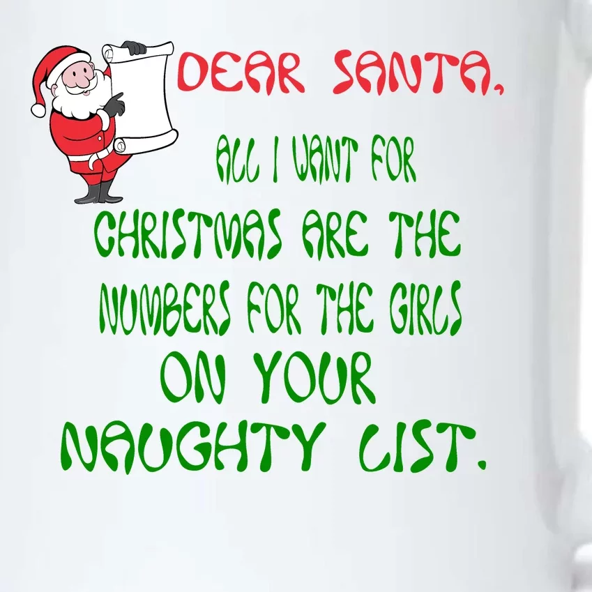 Dear Santa Naughty List Girls Numbers Funny Black Color Changing Mug