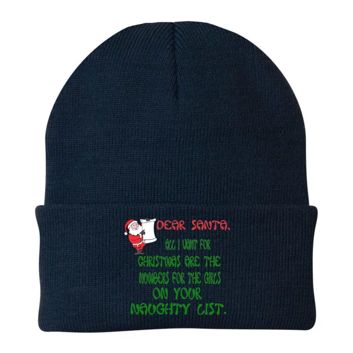 Dear Santa Naughty List Girls Numbers Funny Knit Cap Winter Beanie