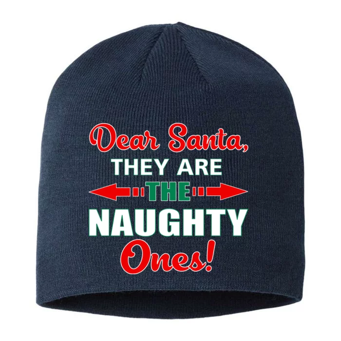 Dear Santa Naughty Ones Funny Christmas 8 1/2in Sustainable Knit Beanie