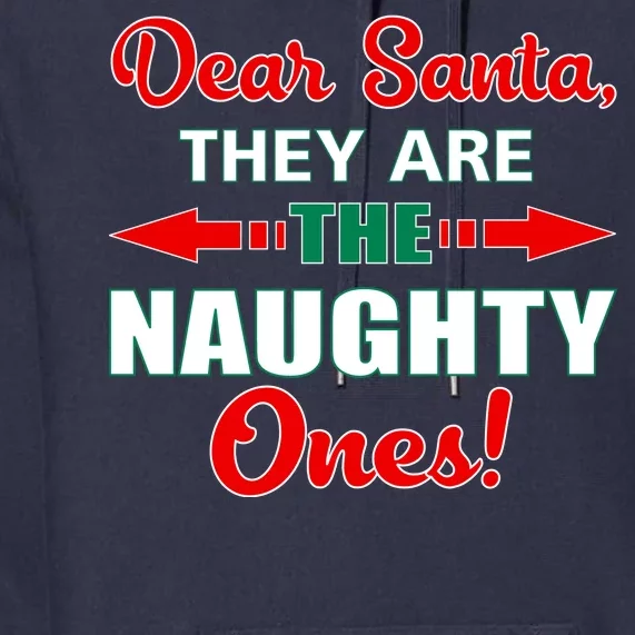 Dear Santa Naughty Ones Funny Christmas Premium Hoodie