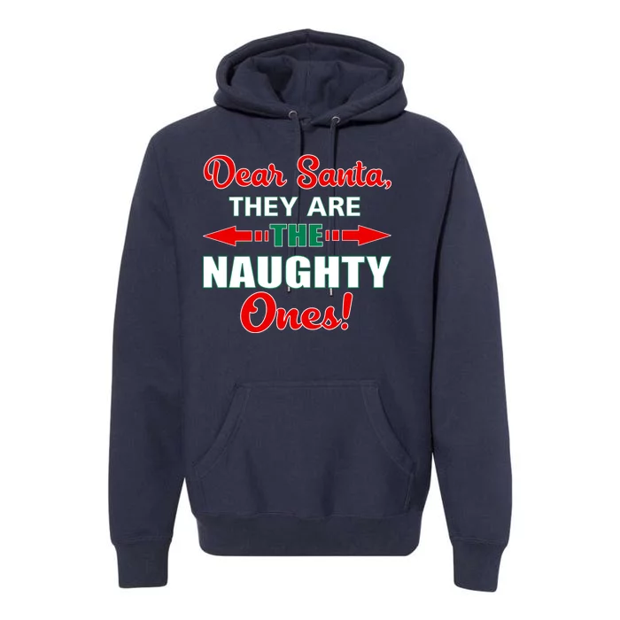 Dear Santa Naughty Ones Funny Christmas Premium Hoodie