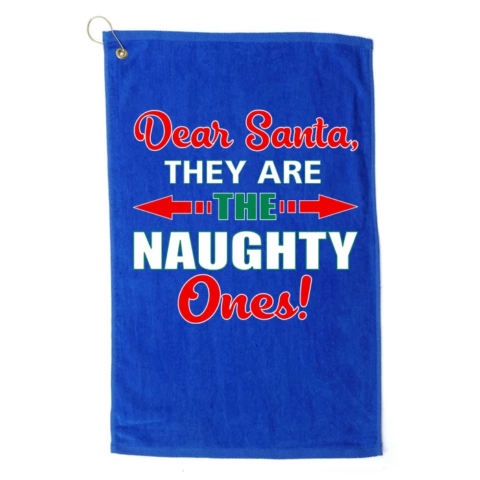 Dear Santa Naughty Ones Funny Christmas Platinum Collection Golf Towel