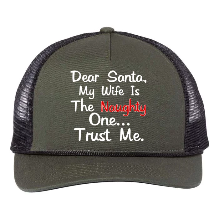 Dear Santa Naughty Wife Retro Rope Trucker Hat Cap