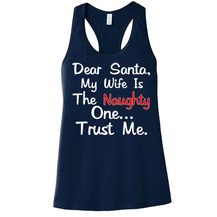 Dear Santa Naughty Wife Women's Racerback Tank