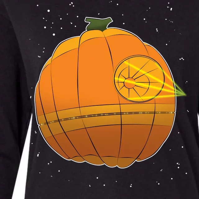 Death Star Pumpkin Halloween Womens Cotton Relaxed Long Sleeve T-Shirt