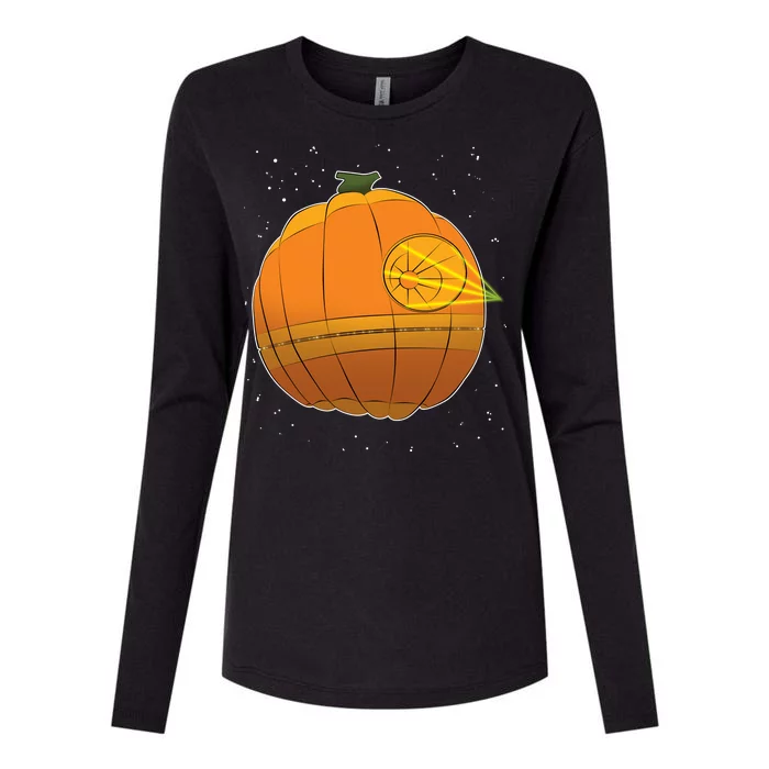 Death Star Pumpkin Halloween Womens Cotton Relaxed Long Sleeve T-Shirt