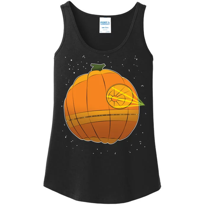 Death Star Pumpkin Halloween Ladies Essential Tank