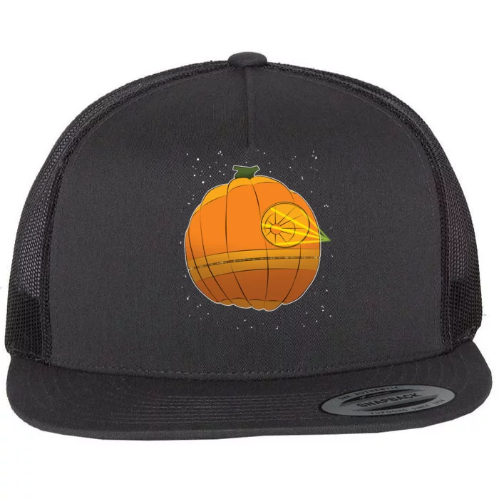 Death Star Pumpkin Halloween Flat Bill Trucker Hat