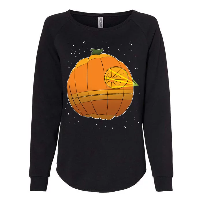 Death Star Pumpkin Halloween Womens California Wash Sweatshirt