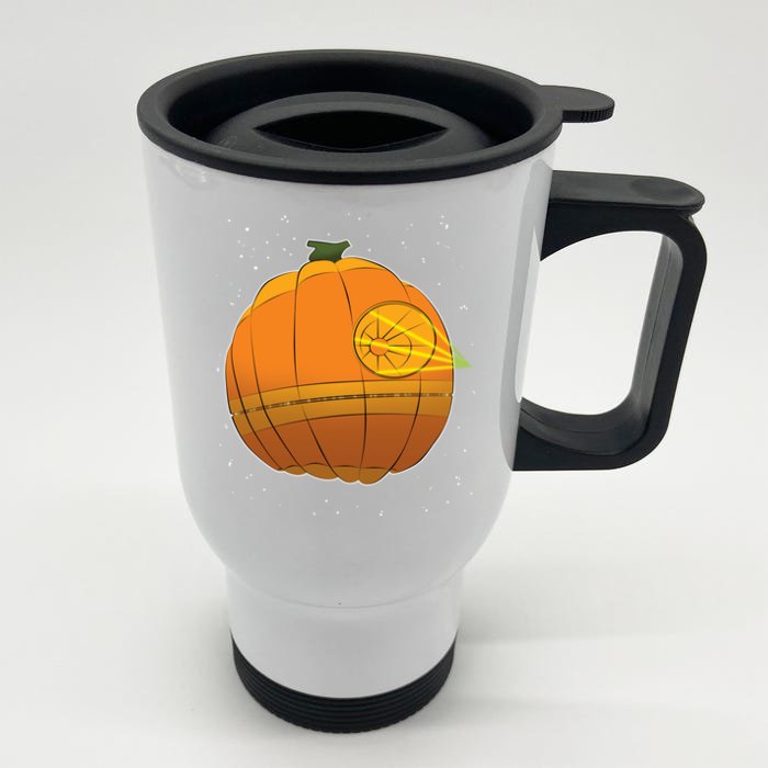 Death Star Pumpkin Halloween Front & Back Stainless Steel Travel Mug