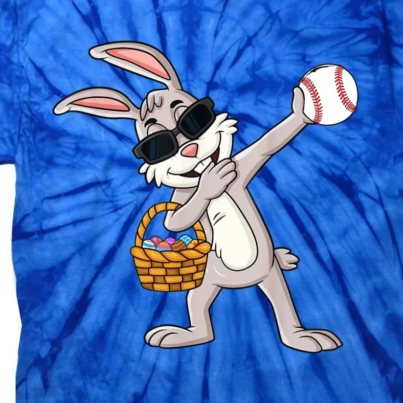 Dabbing Easter Bunny Gift Eggs Basket Baseball Gift Tie-Dye T-Shirt