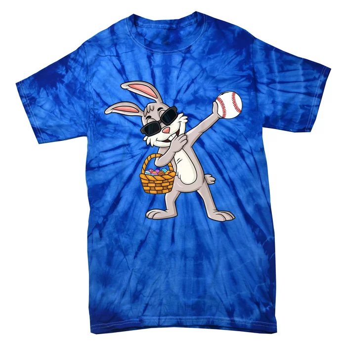 Dabbing Easter Bunny Gift Eggs Basket Baseball Gift Tie-Dye T-Shirt