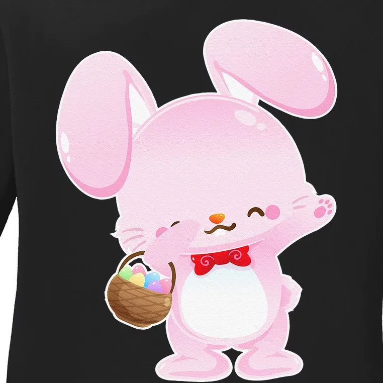 Dabbing Easter Bunny Egg Hunt Gifts For Women Ladies Long Sleeve Shirt