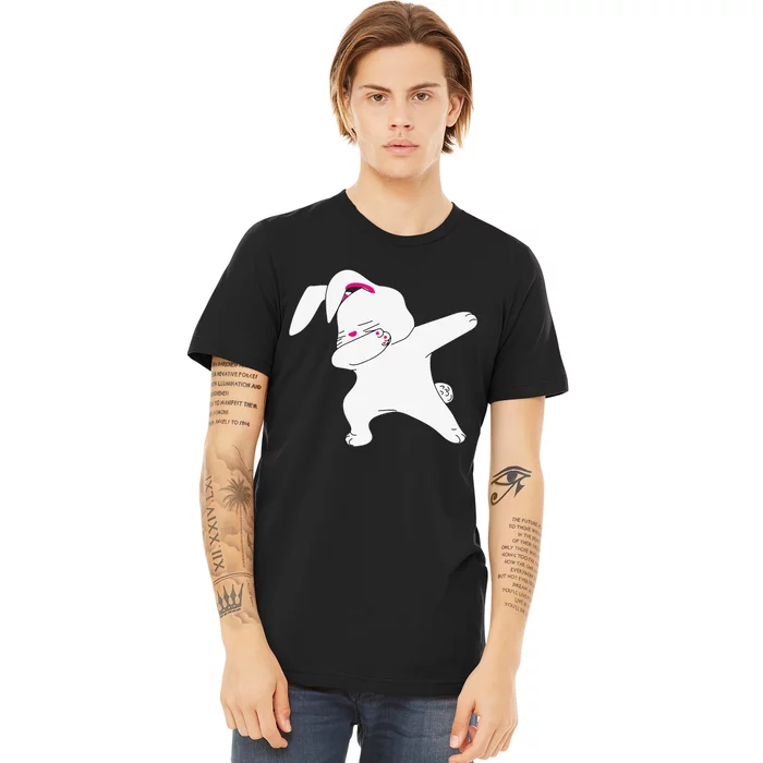 Dabbing Easter Bunny Funny Happy Easter Bunny Face Premium T-Shirt