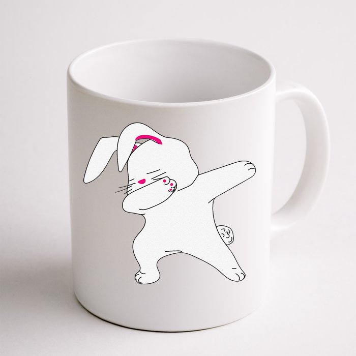 Dabbing Easter Bunny Funny Happy Easter Bunny Face Front & Back Coffee Mug