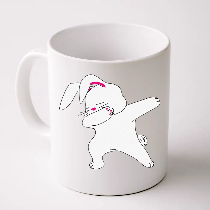 Dabbing Easter Bunny Funny Happy Easter Bunny Face Front & Back Coffee Mug