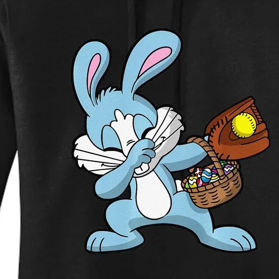 Dabbing Easter Bunny Softball Dab Dance Women's Pullover Hoodie