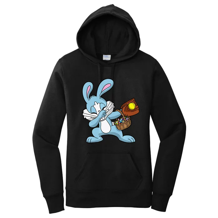 Dabbing Easter Bunny Softball Dab Dance Women's Pullover Hoodie