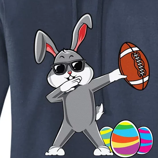 Dabbing Easter Bunny Rabbit Dab Football Player Eggs Cute Women's Pullover Hoodie