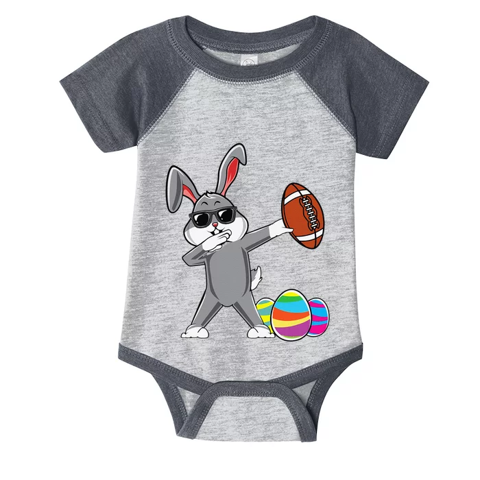 Dabbing Easter Bunny Rabbit Dab Football Player Eggs Cute Infant Baby Jersey Bodysuit