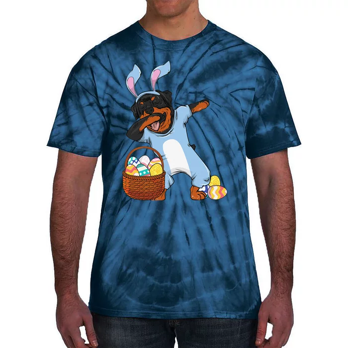 Dabbing Easter Bunny Rottweiler Dog Tie-Dye T-Shirt