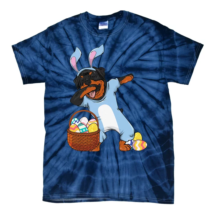 Dabbing Easter Bunny Rottweiler Dog Tie-Dye T-Shirt