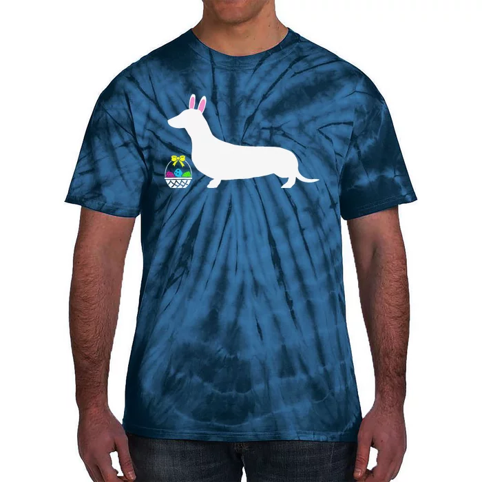 Dachshund Easter Bunny Dog Silhouette Tie-Dye T-Shirt