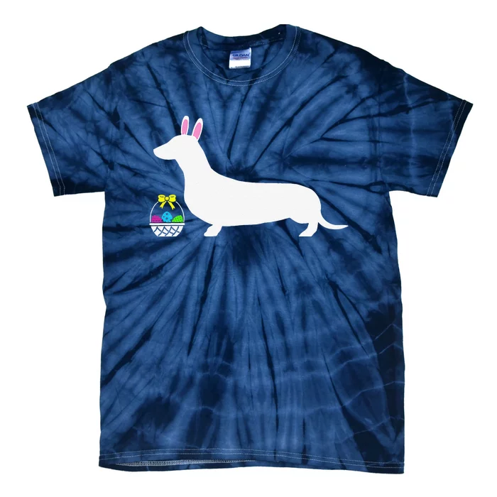 Dachshund Easter Bunny Dog Silhouette Tie-Dye T-Shirt