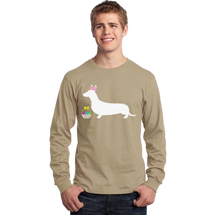 Dachshund Easter Bunny Dog Silhouette Long Sleeve Shirt