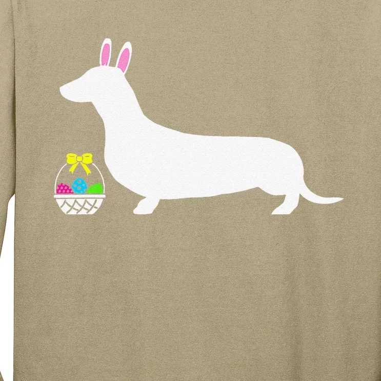 Dachshund Easter Bunny Dog Silhouette Long Sleeve Shirt