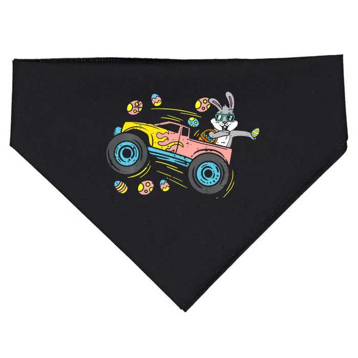 Dabbing Easter Bunny Happy Easter Monster Truck Lovers USA-Made Doggie Bandana