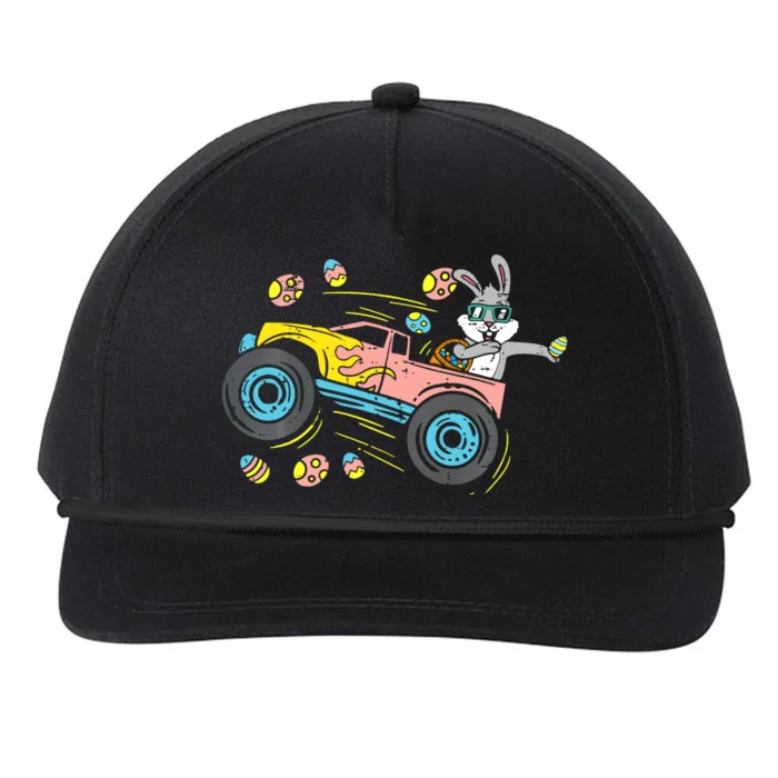 Dabbing Easter Bunny Happy Easter Monster Truck Lovers Snapback Five-Panel Rope Hat