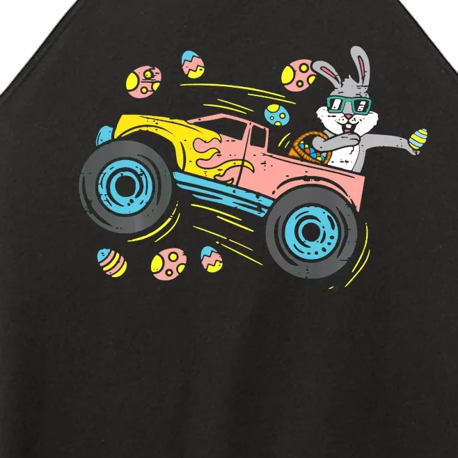 Dabbing Easter Bunny Happy Easter Monster Truck Lovers Women’s Perfect Tri Rocker Tank