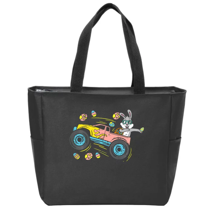 Dabbing Easter Bunny Happy Easter Monster Truck Lovers Zip Tote Bag